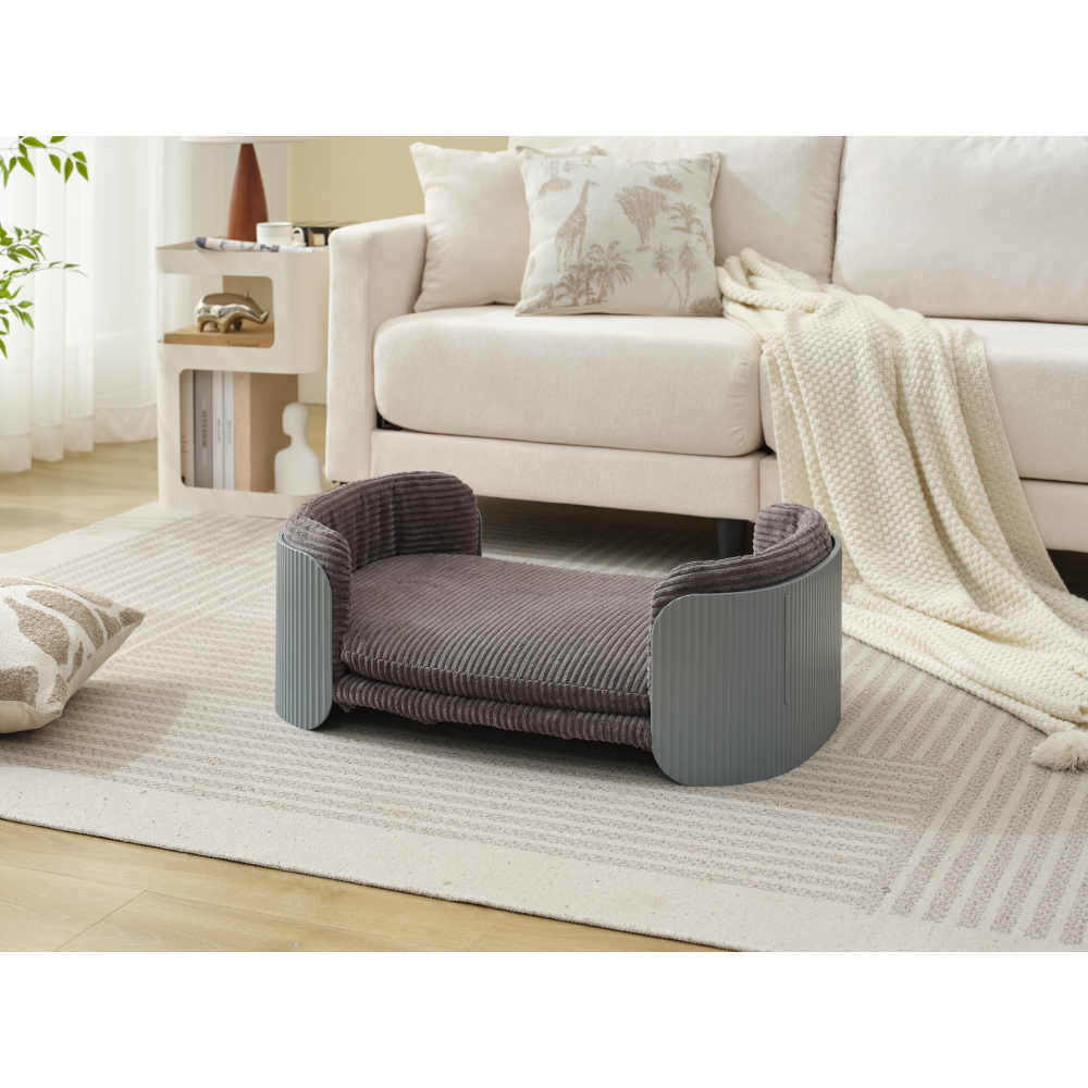 Bellura Pet - Innovative Grey Elevated Cat Bed for Indoor Cats, Scandinavian Style Pet Furniture with Removable Mattress Cover - Stylish Option for Kitty and Puppy