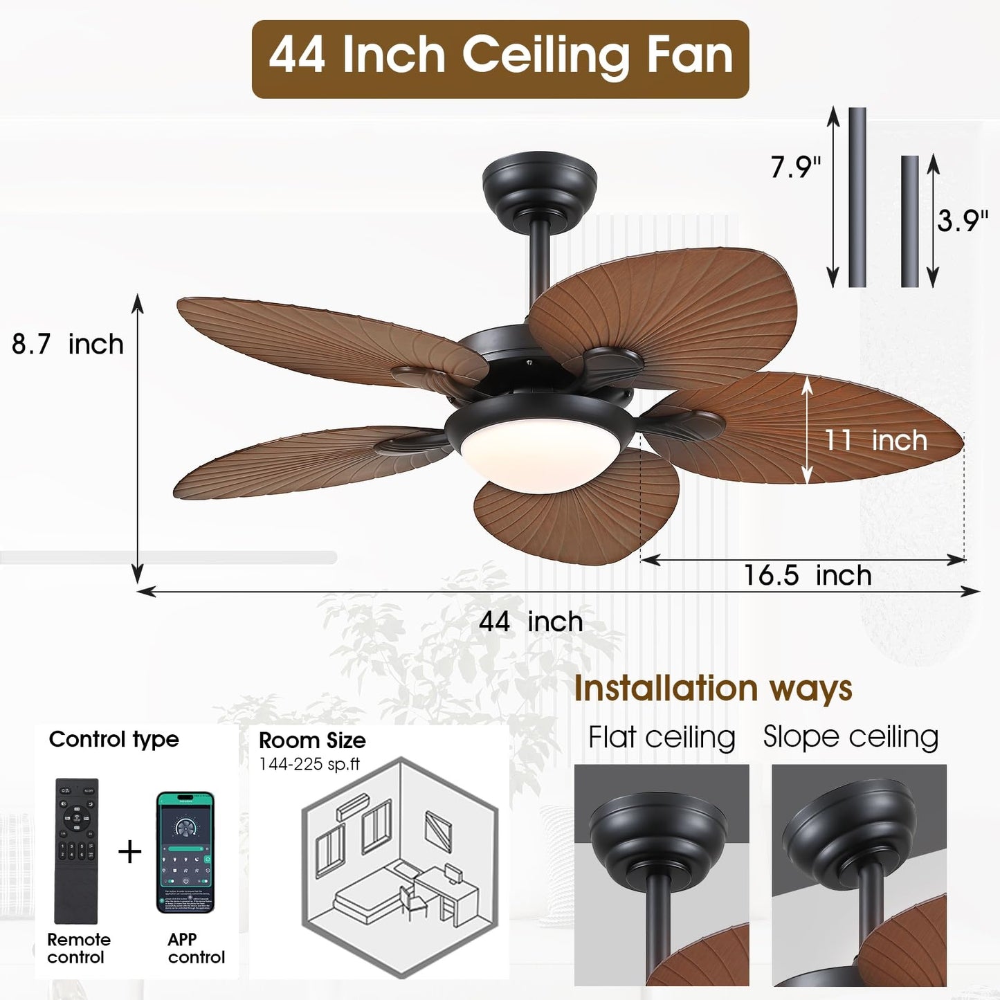 44 or 52 inch ceiliing fan