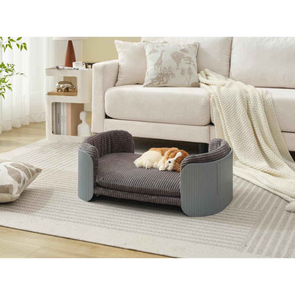 Bellura Pet - Innovative Grey Elevated Cat Bed for Indoor Cats, Scandinavian Style Pet Furniture with Removable Mattress Cover - Stylish Option for Kitty and Puppy
