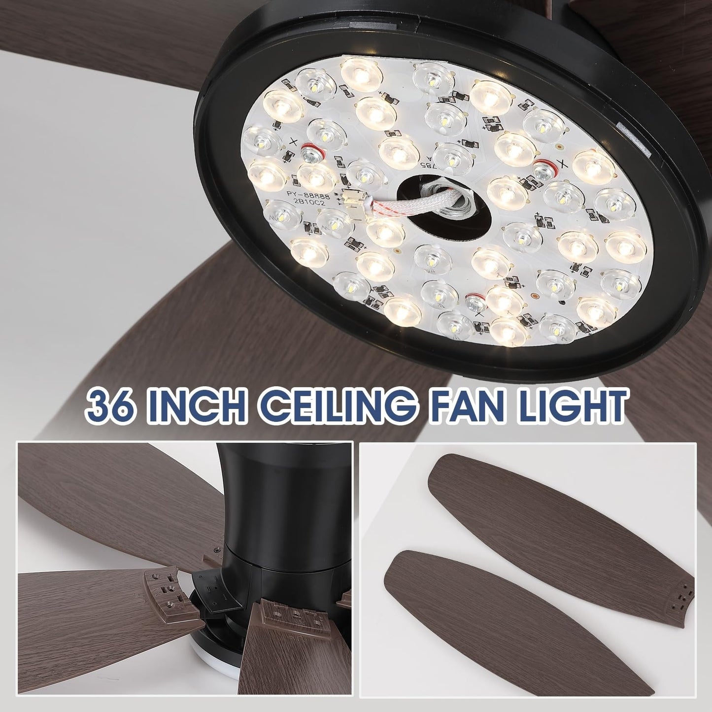 42 Inch Low Profile Flush Mount Ceiling Fan