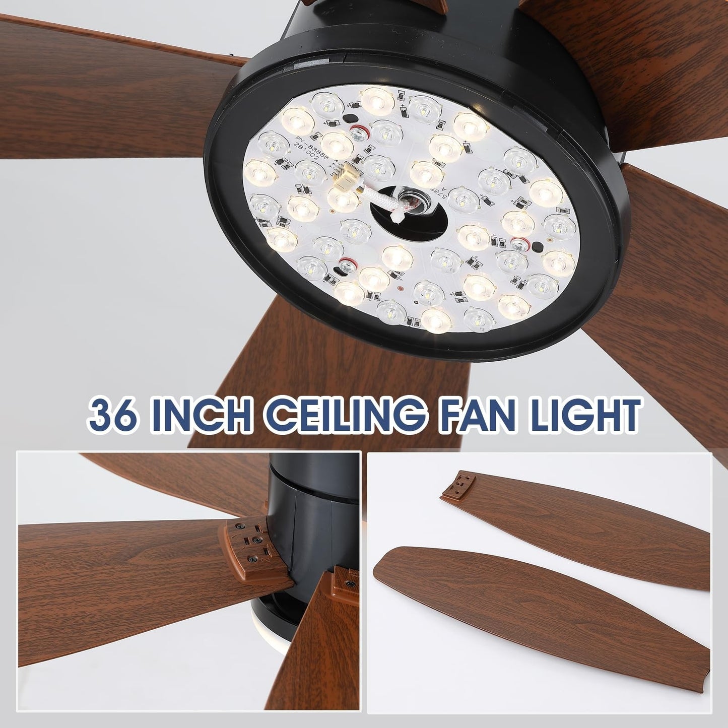 48" Low Profile Ceiling Fan with 5 ABS Blades
