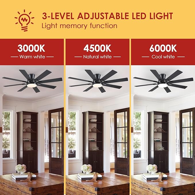 52 Inches Low Profile Ceiling Fan
