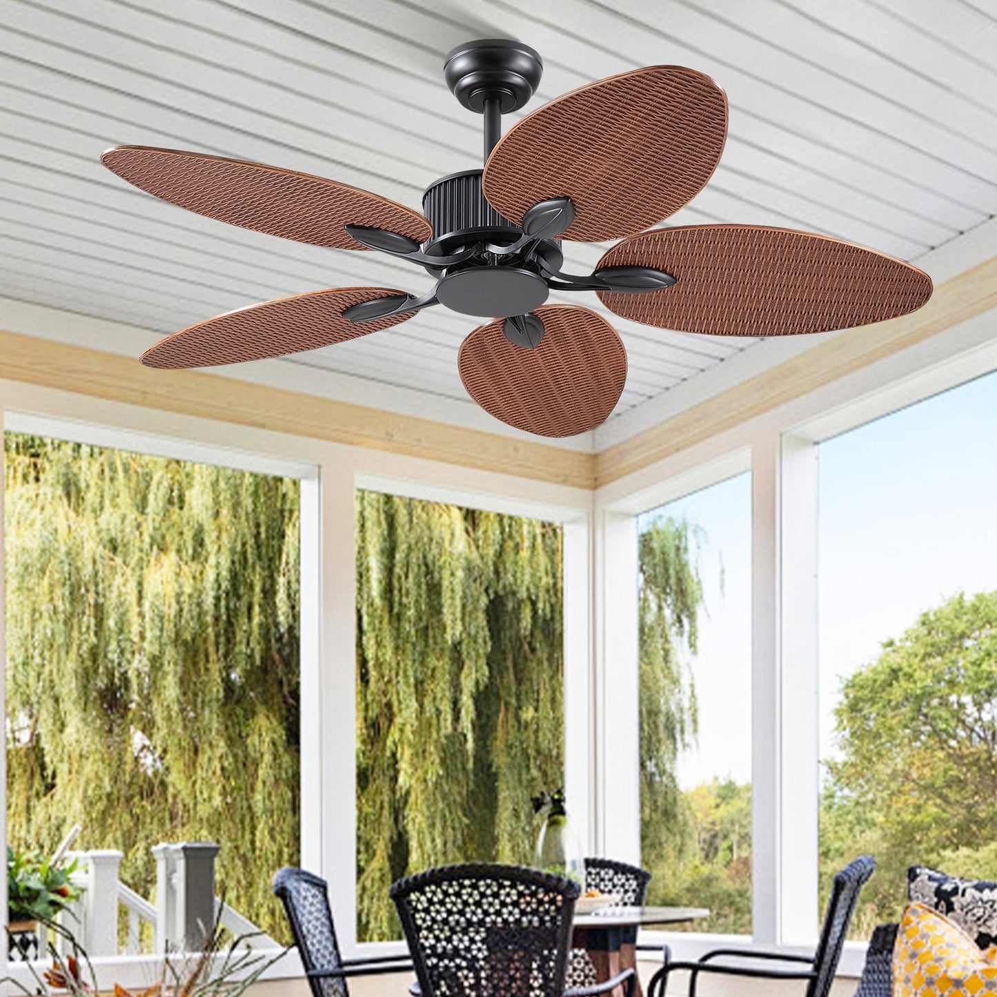 50 Inches Brown Ceiling Fan without Light