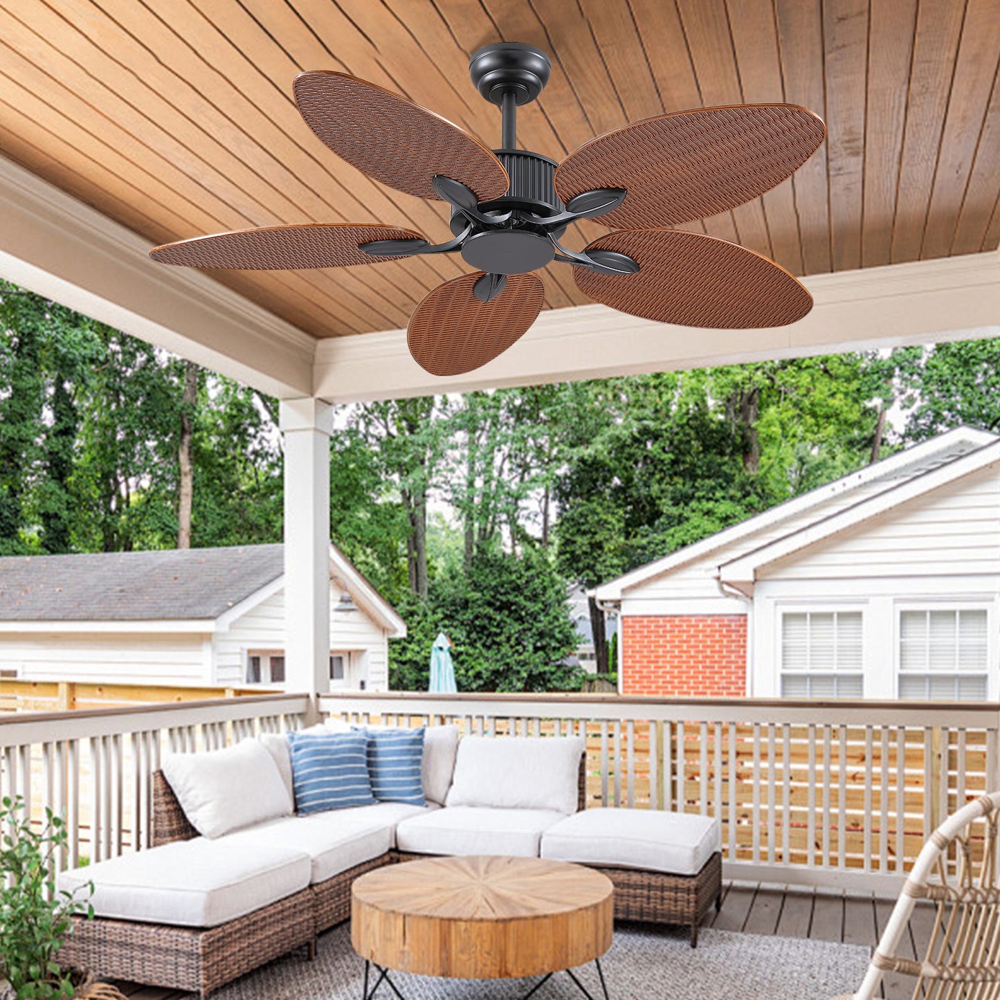50 Inches Brown Ceiling Fan without Light