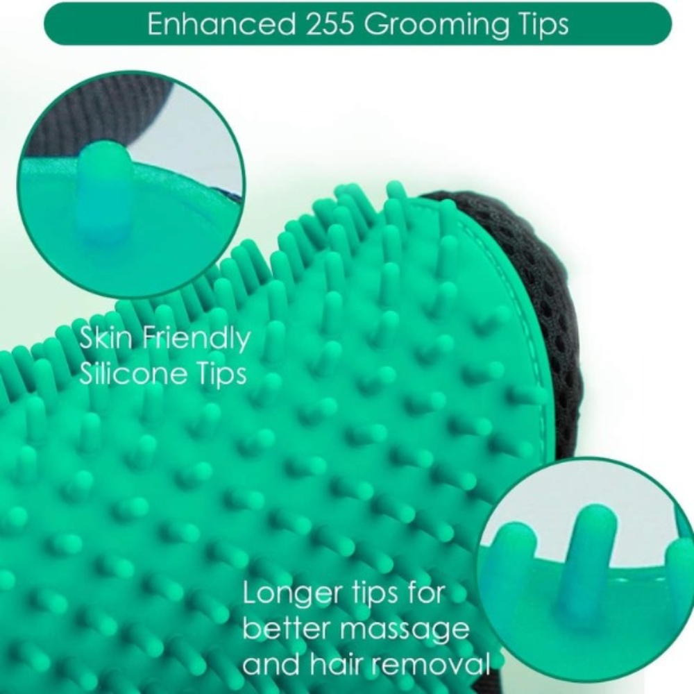 Bellura Pet - Gloves for Pet Hair Removal - Green