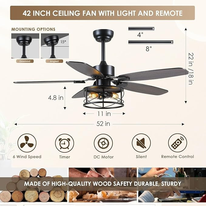 42 or 52 Ceiling Fan