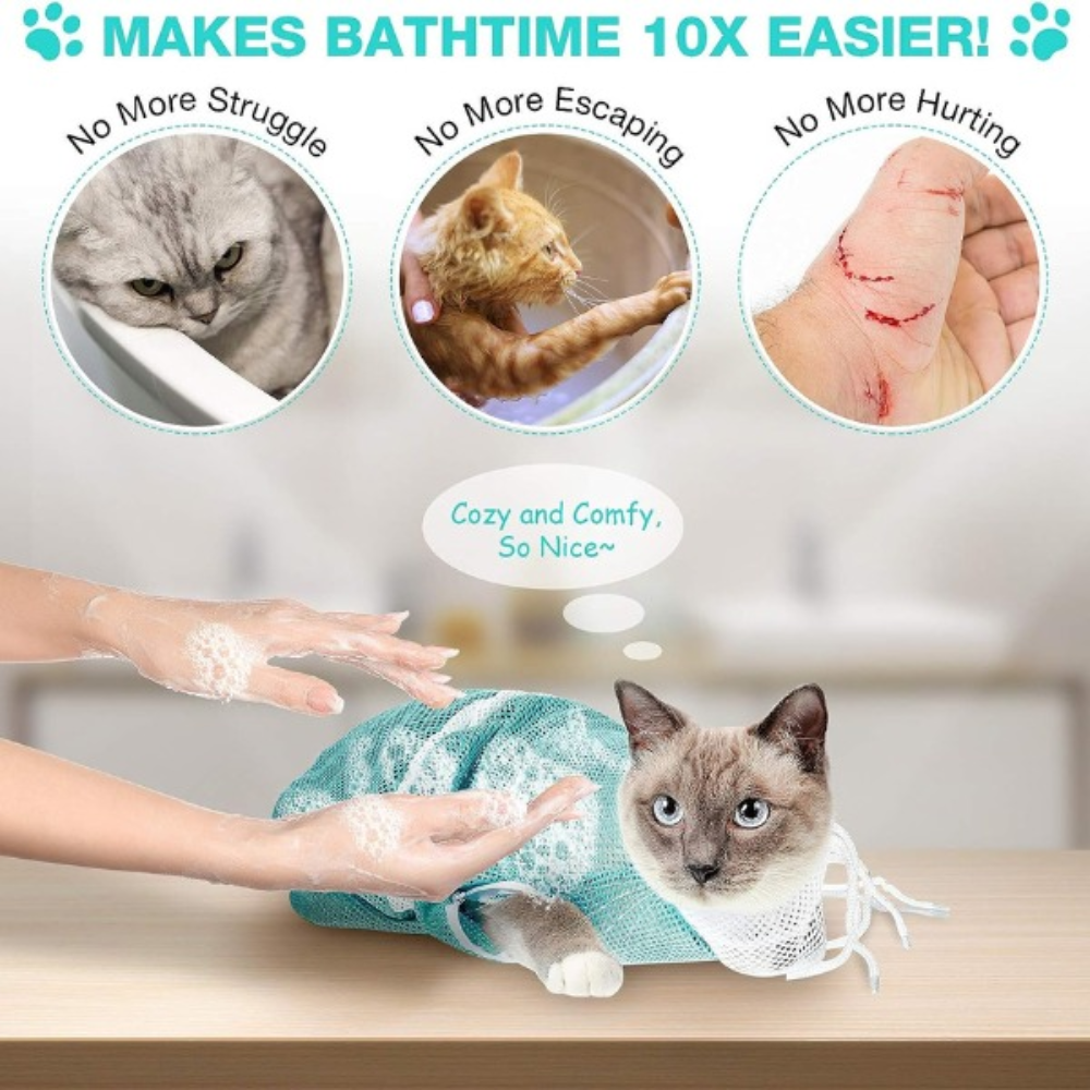 Bellura Pet - Bath Net for Pets - Mint Green