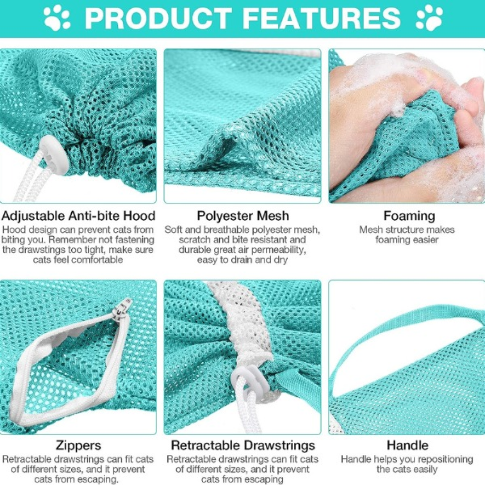 Bellura Pet - Bath Net for Pets - Mint Green