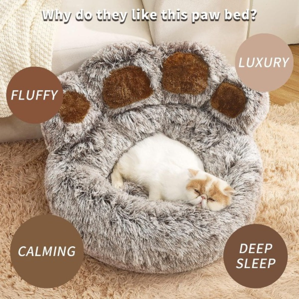 Bellura Pet - Paw - Shaped Soft Animal Bedding - Brown