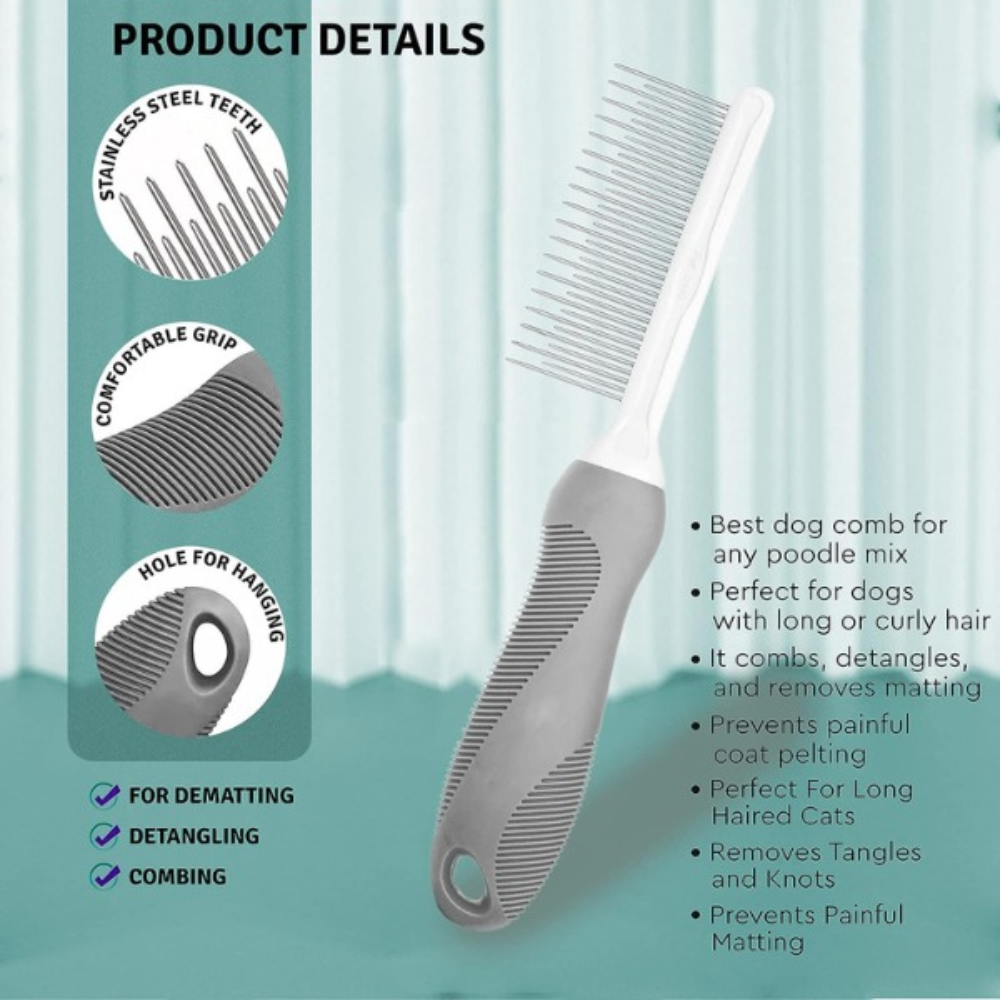 Bellura Pet - Detangling Massage Brush for Pets - Grey
