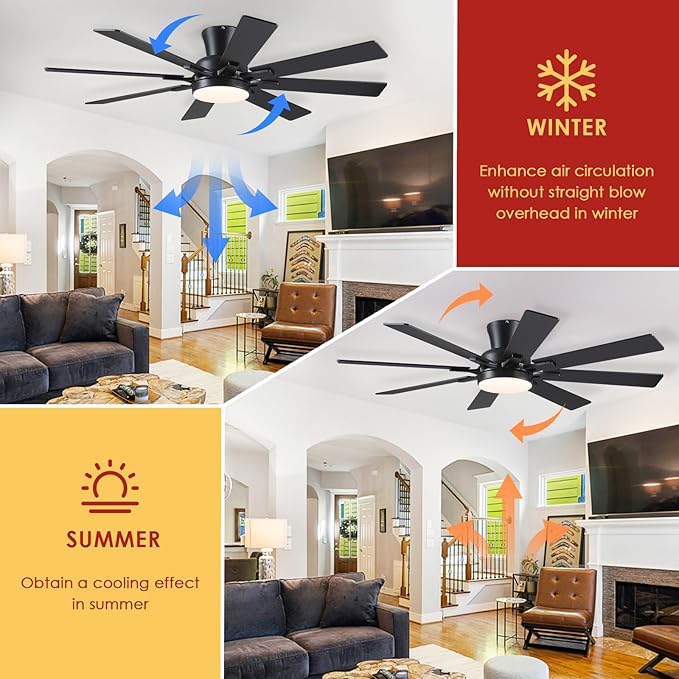52 Inches Low Profile Ceiling Fan