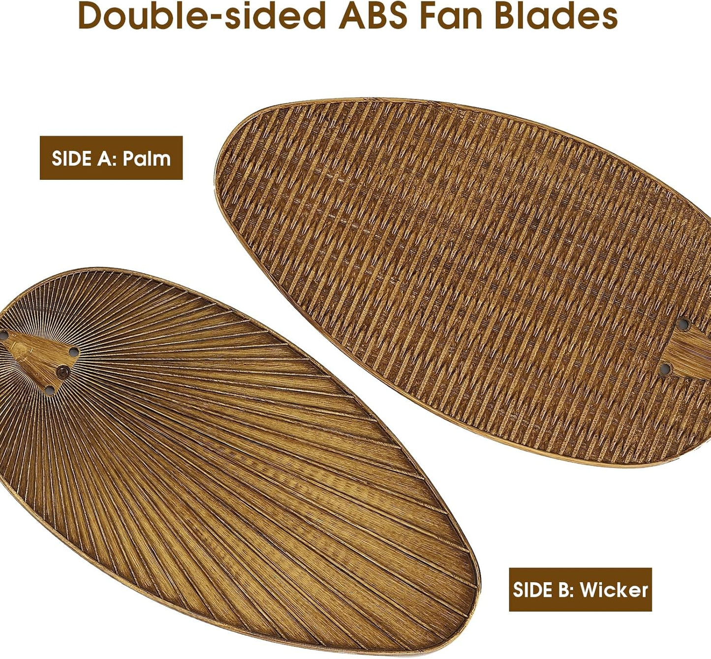 52 Inches Brown Tropical Ceiling Fan