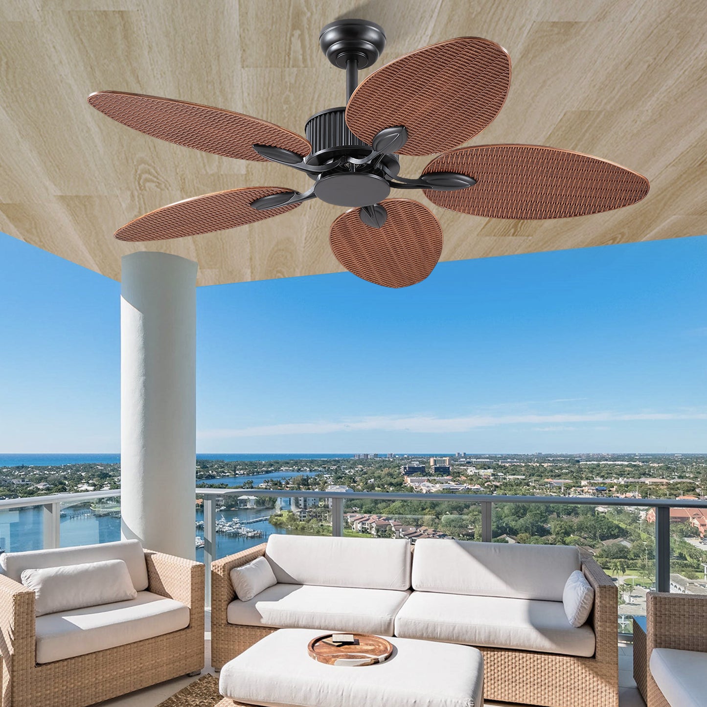 50 Inches Brown Ceiling Fan without Light
