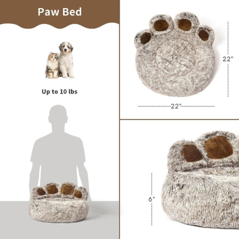 Bellura Pet - Paw - Shaped Soft Animal Bedding - Brown