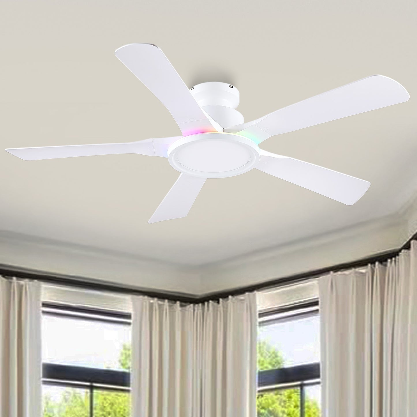 52 Inches Flush Mount Ceiling Fan
