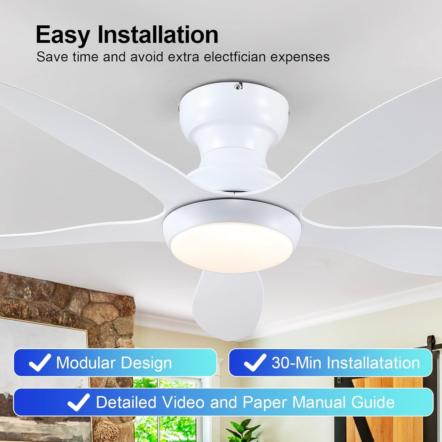 46 Inch Ceiling Fan Low Profile