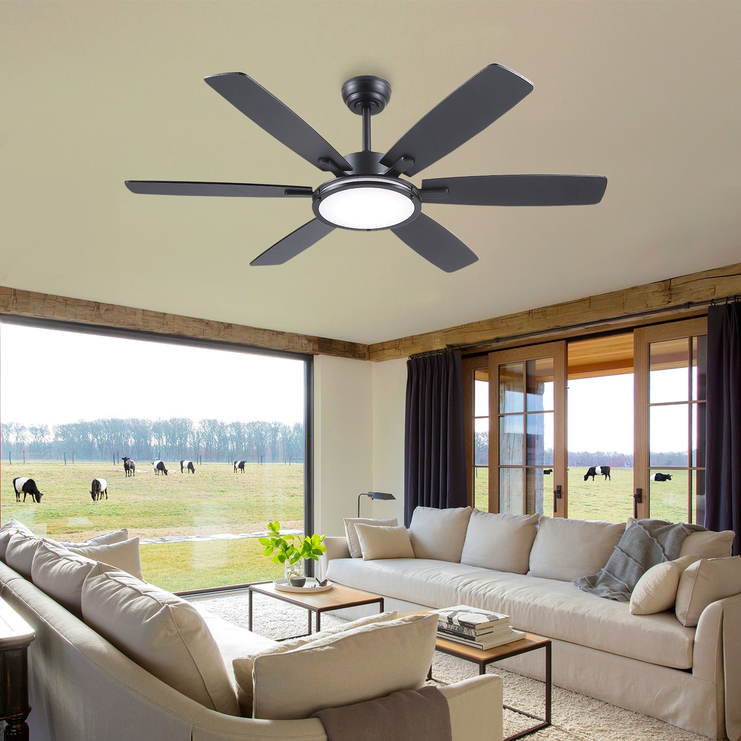 52" Flush Mount Ceiling Fan with 5 Blades