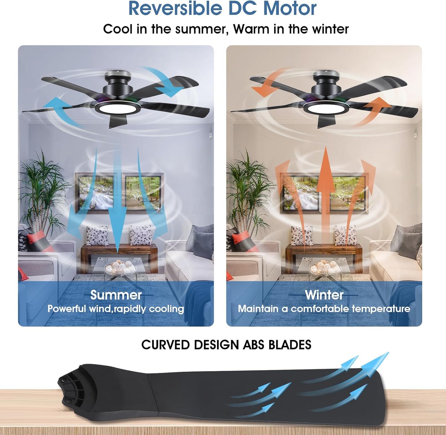 52 Inch RGB Ceiling Fan