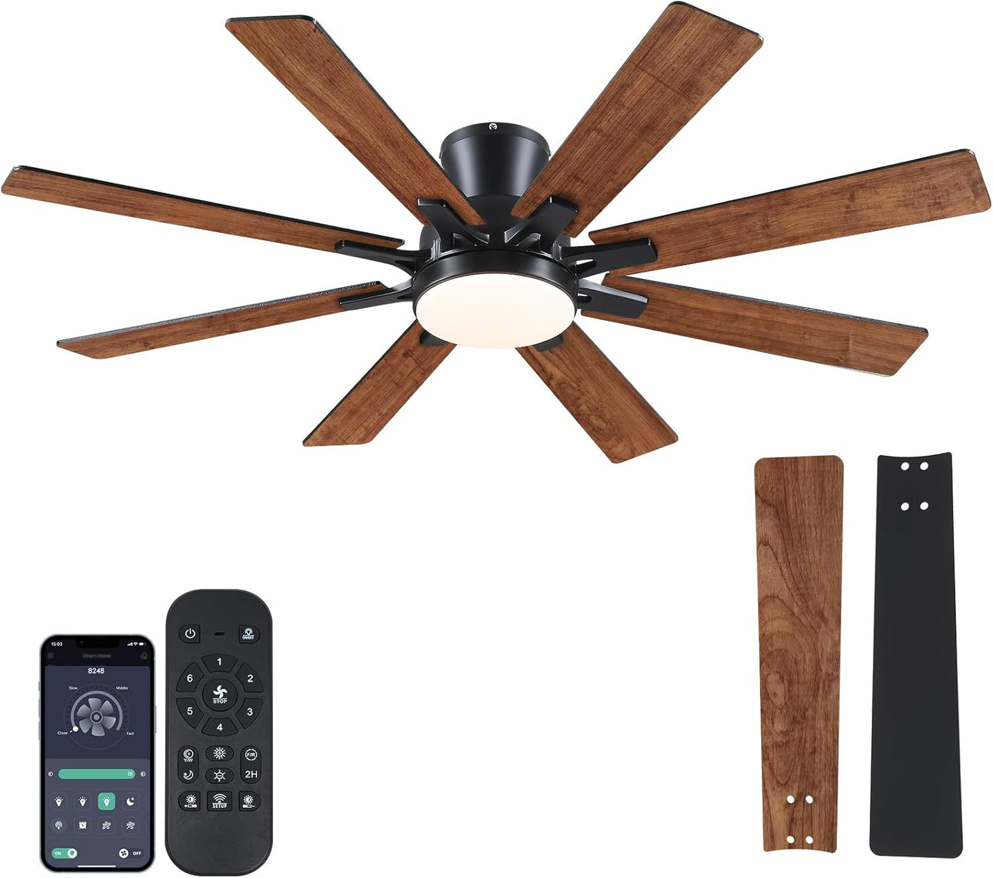 52 Inches Low Profile Ceiling Fan