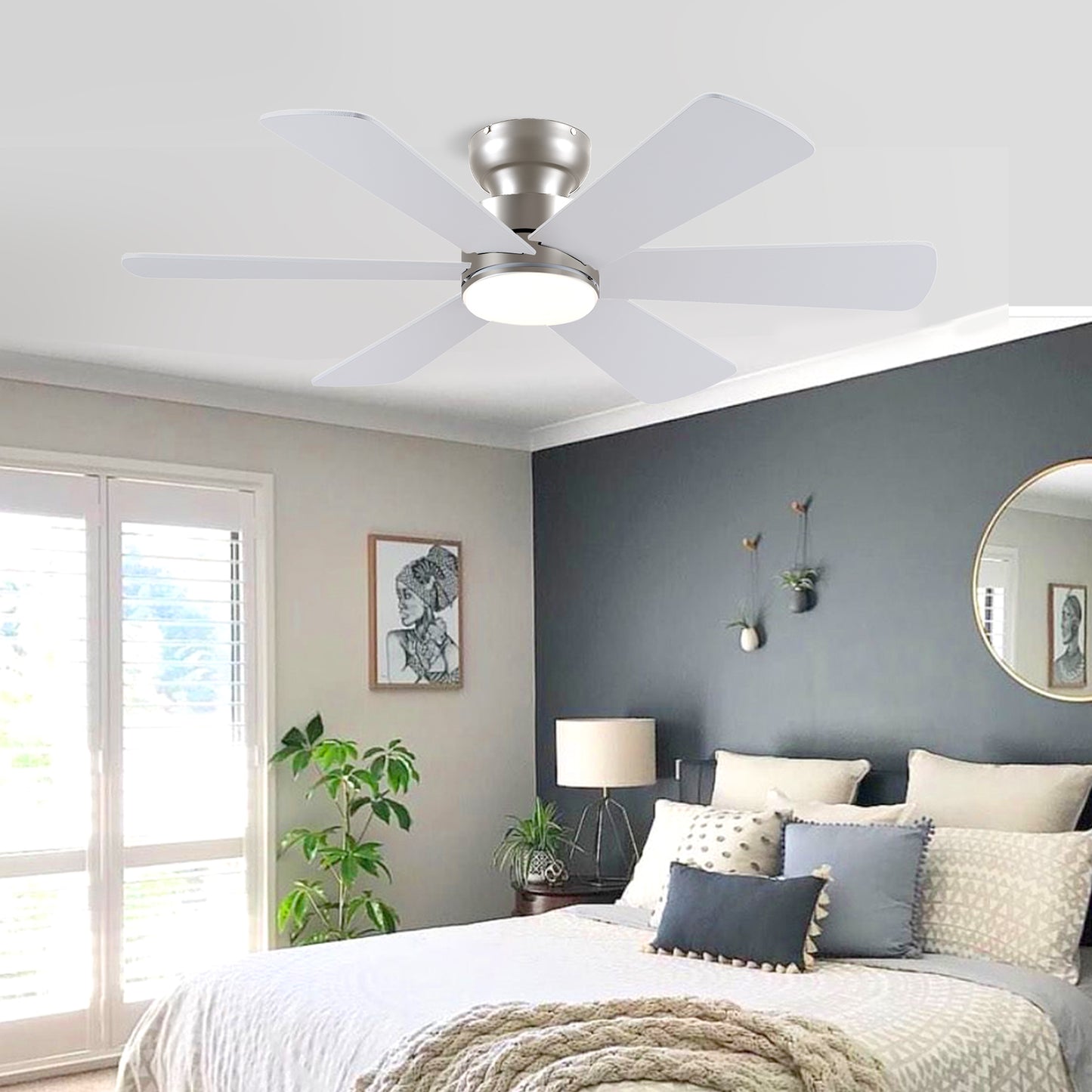 46 Inch Downrod Ceiling Fan with 5 Blades