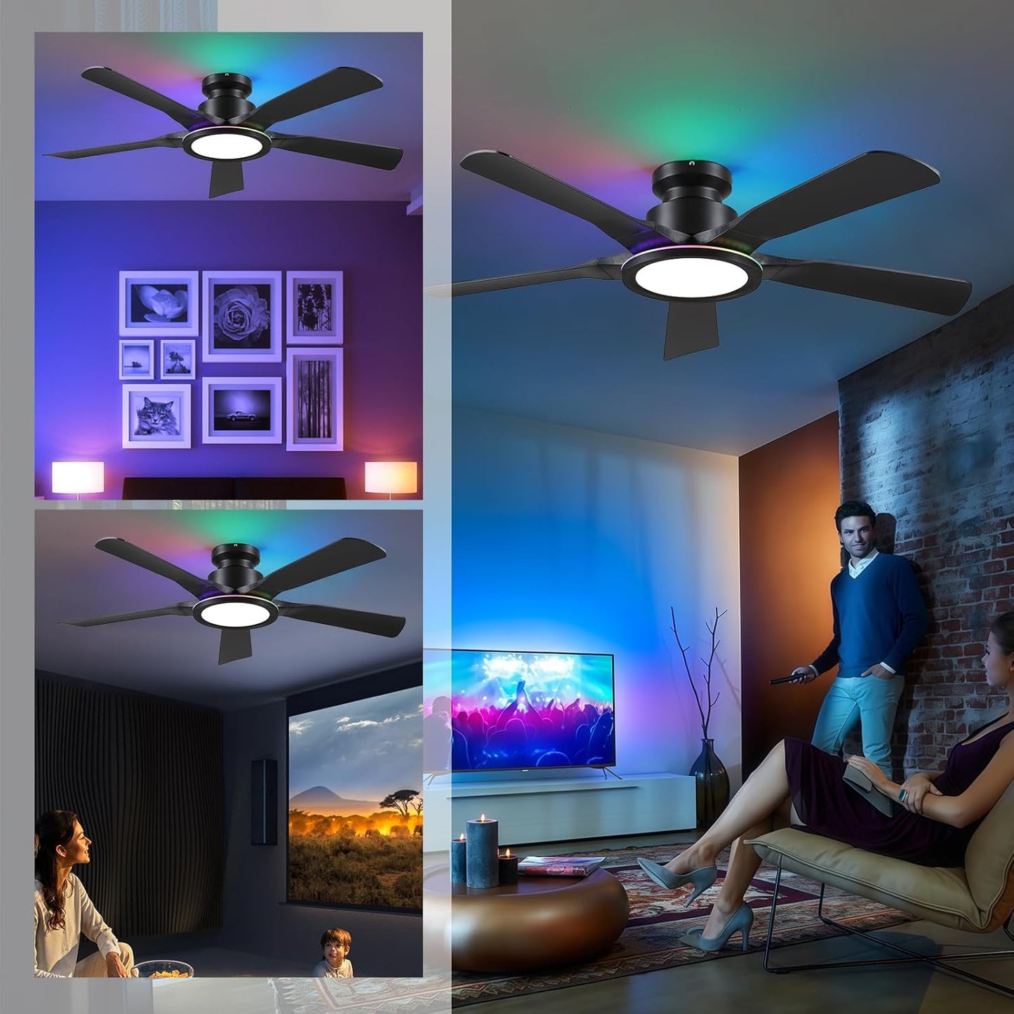 52 Inch RGB Ceiling Fan