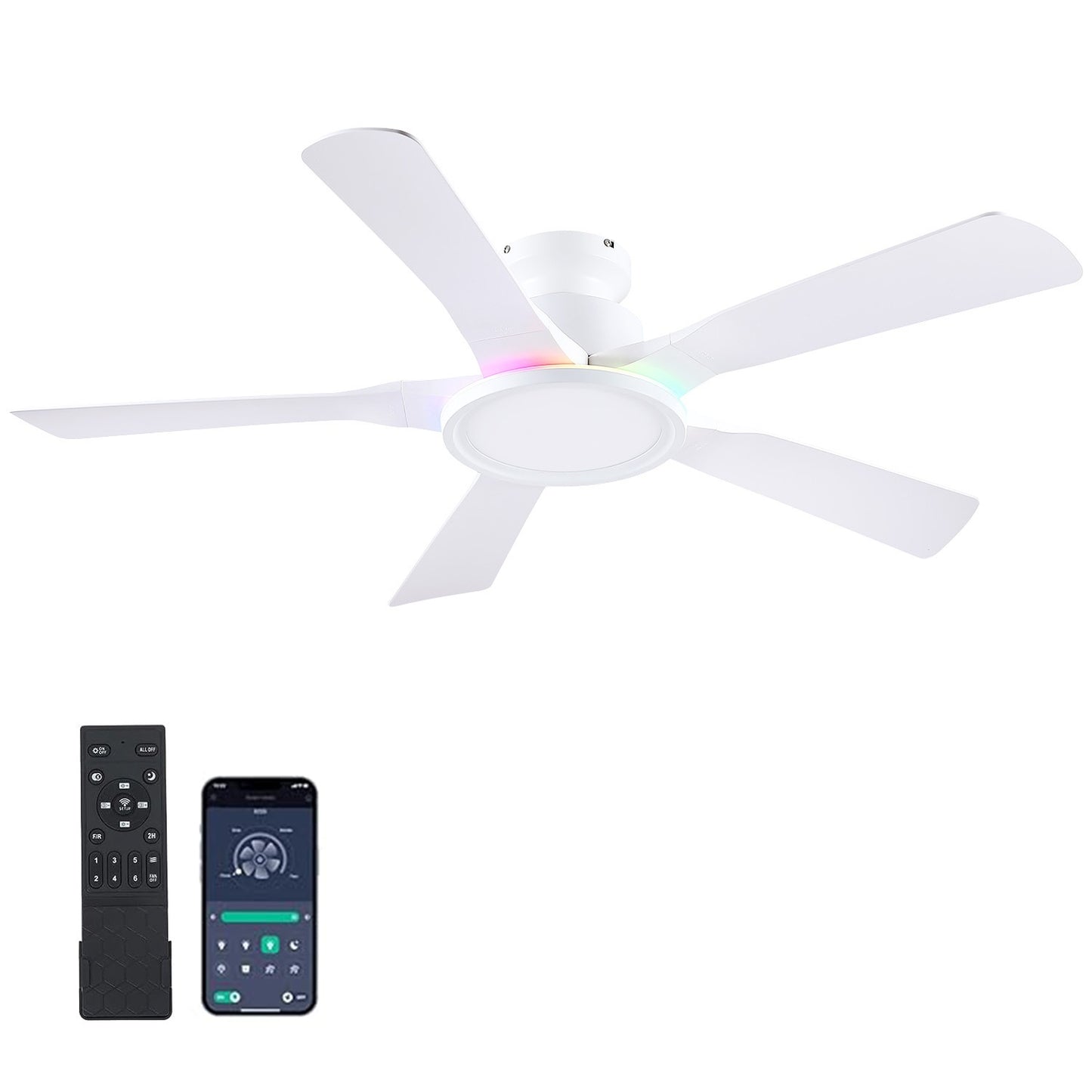 52 Inches Flush Mount Ceiling Fan