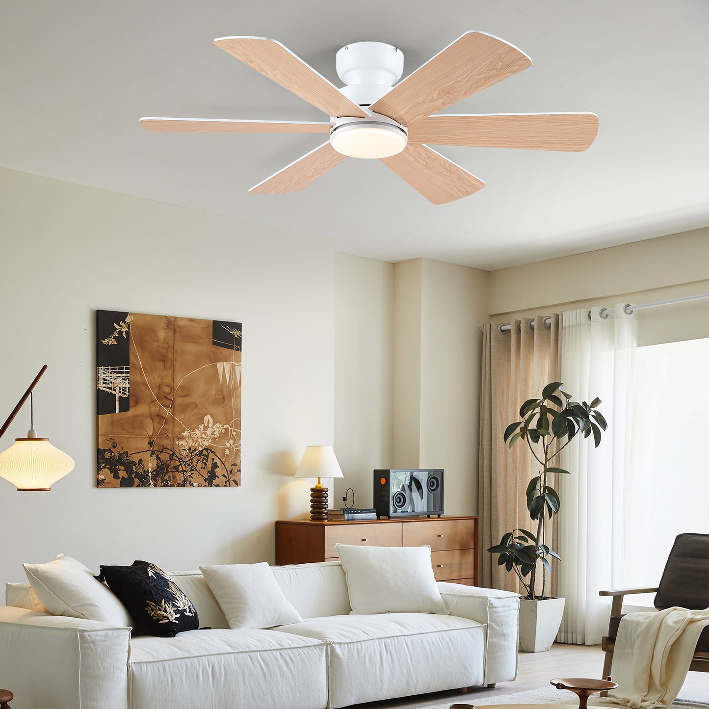46 Inch Downrod Ceiling Fan with 5 Blades