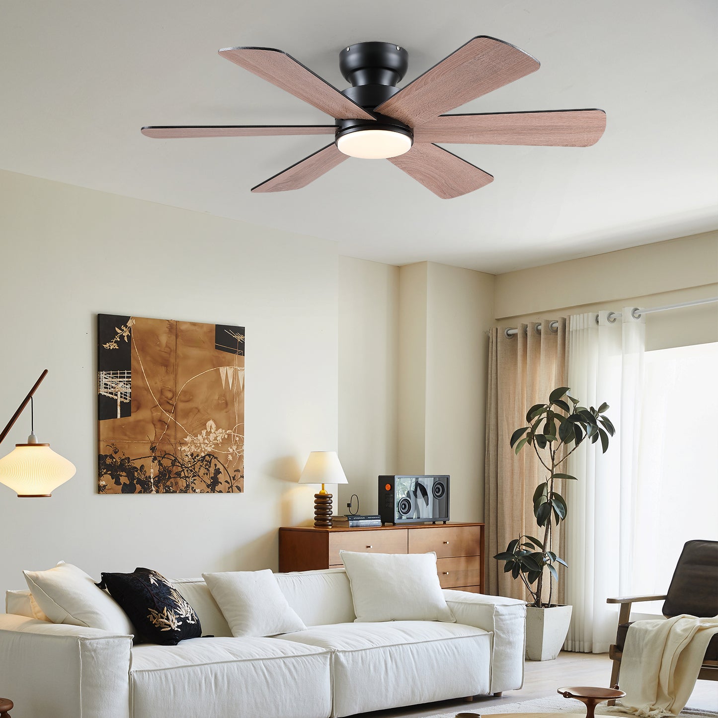 46 Inch Downrod Ceiling Fan with 5 Blades