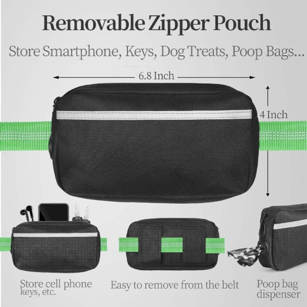 Bellura Pet - Pet Harness with Zipper Pouch - Green