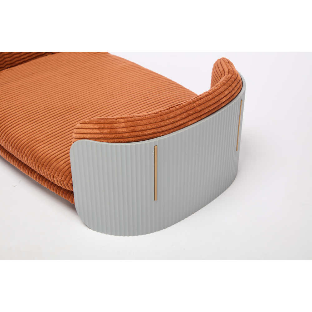 Bellura Pet - Elevated Grey+Brown Scandinavian Style Cat Couch Bed with Removable Mattress Cover for Indoor Cats