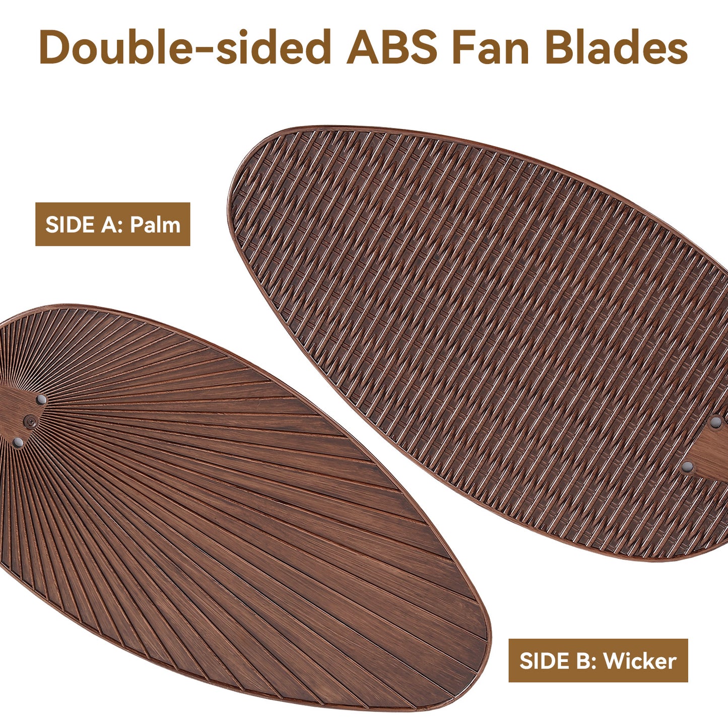 50 Inches Brown Ceiling Fan without Light