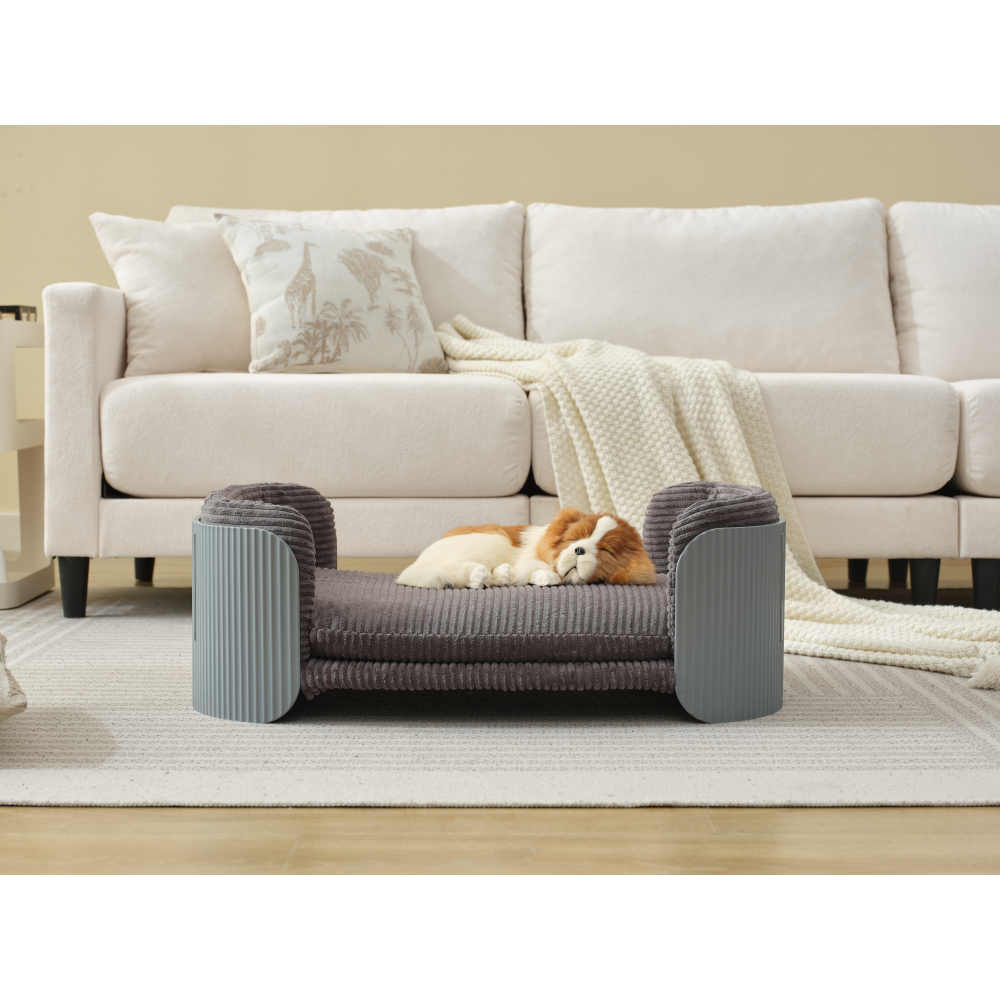 Bellura Pet - Innovative Grey Elevated Cat Bed for Indoor Cats, Scandinavian Style Pet Furniture with Removable Mattress Cover - Stylish Option for Kitty and Puppy