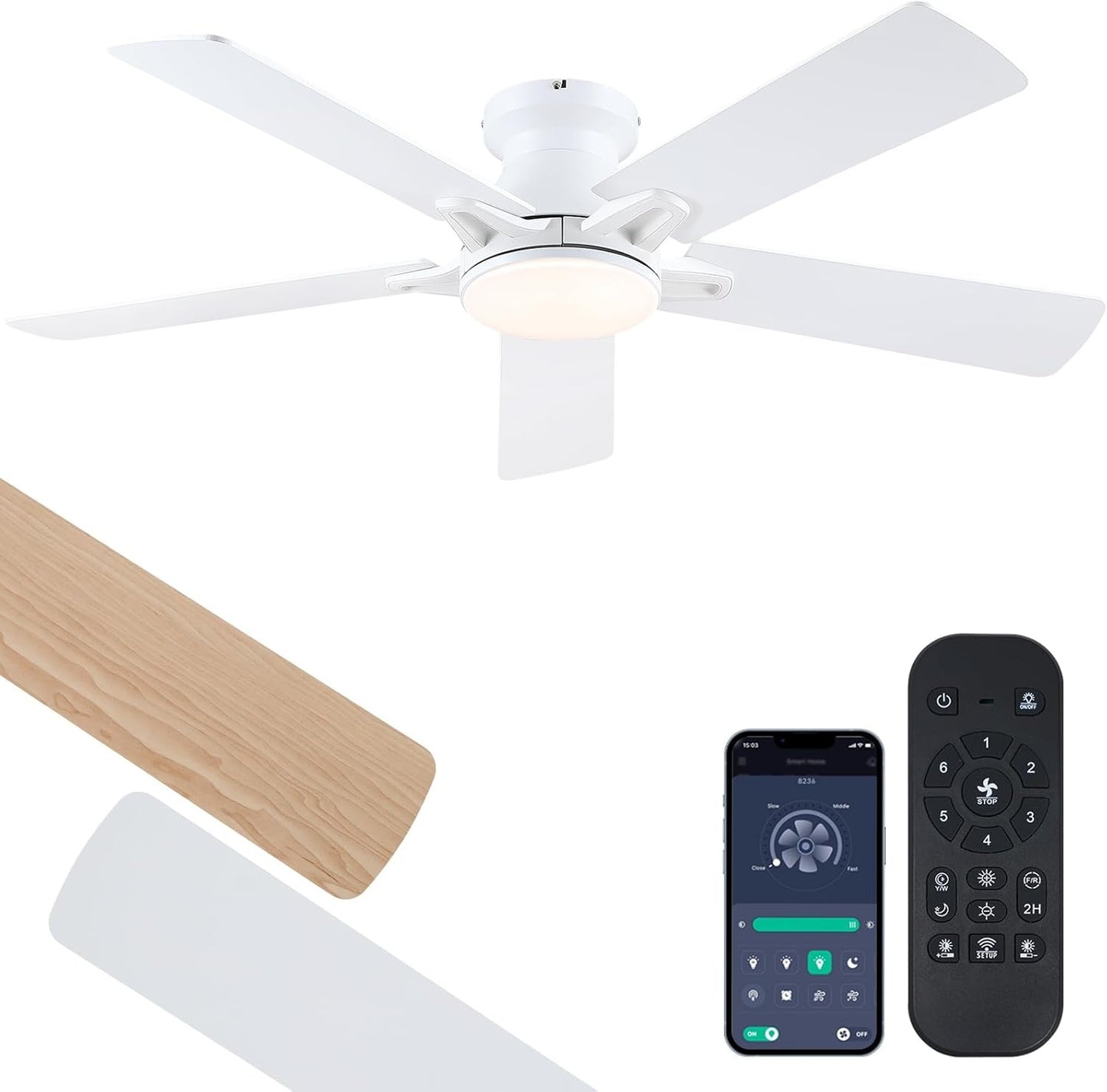 46 Inches Low Profile Ceiling Fan