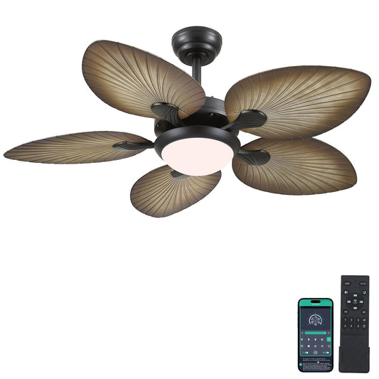 44 Inch Palm Ceiling Fan with Light