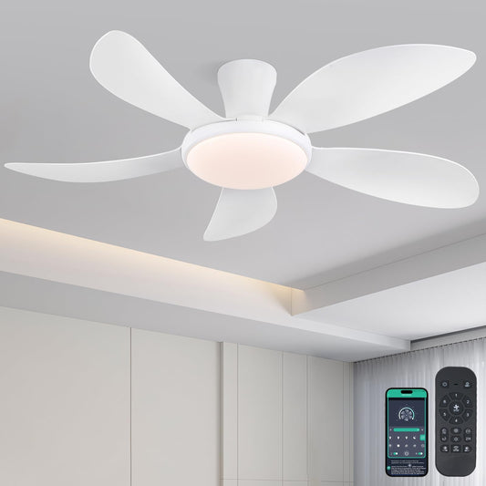 48 Inches Flush Mount Ceiling Fan with Light