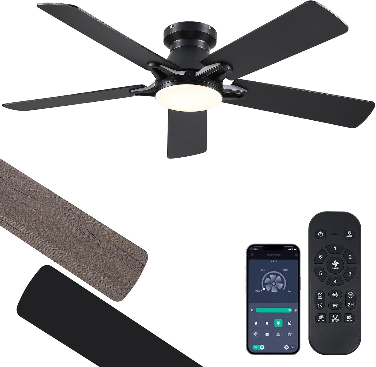 46 Inches Low Profile Ceiling Fan