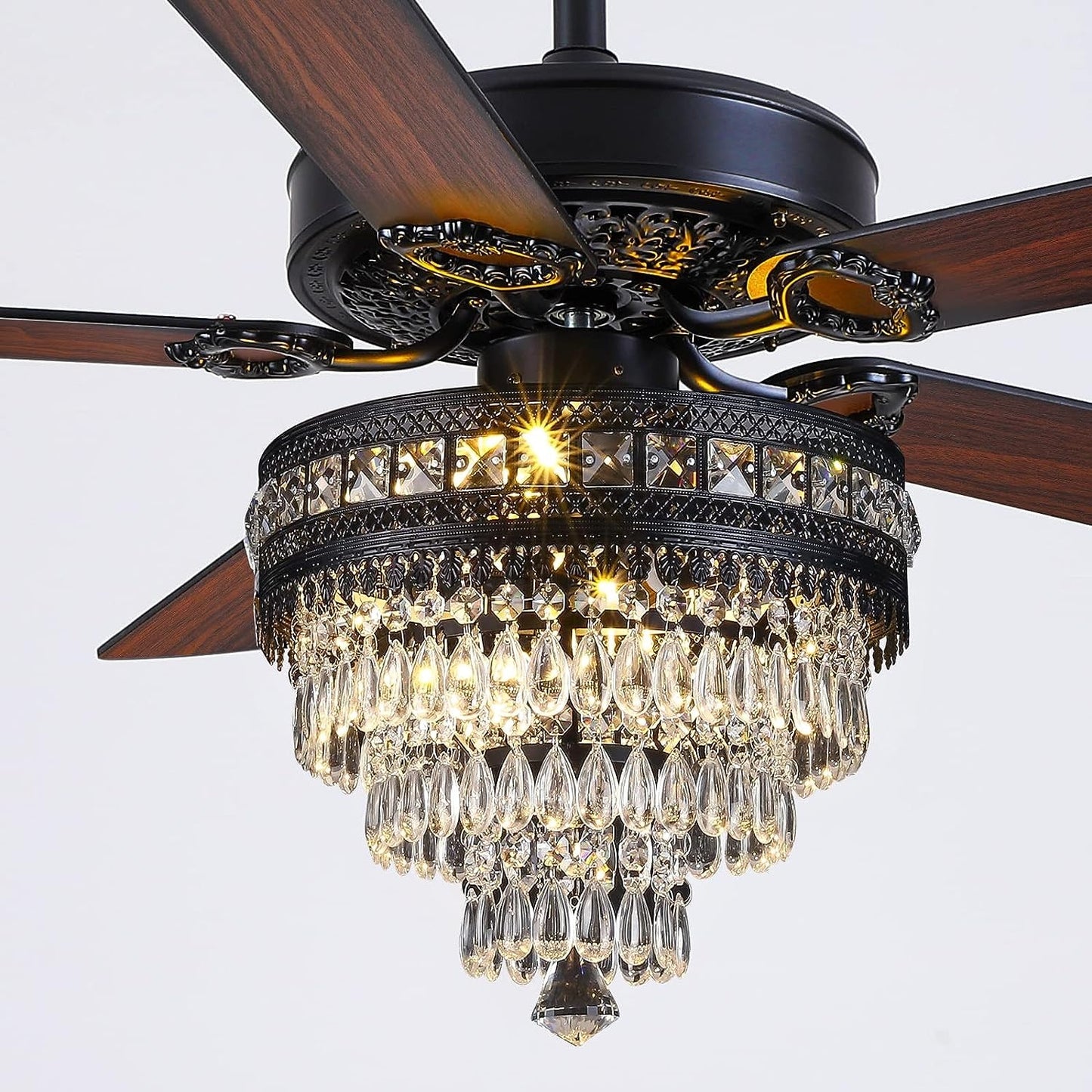 Kviflon  52/ 62 inch Crystal Ceiling Fan with Light