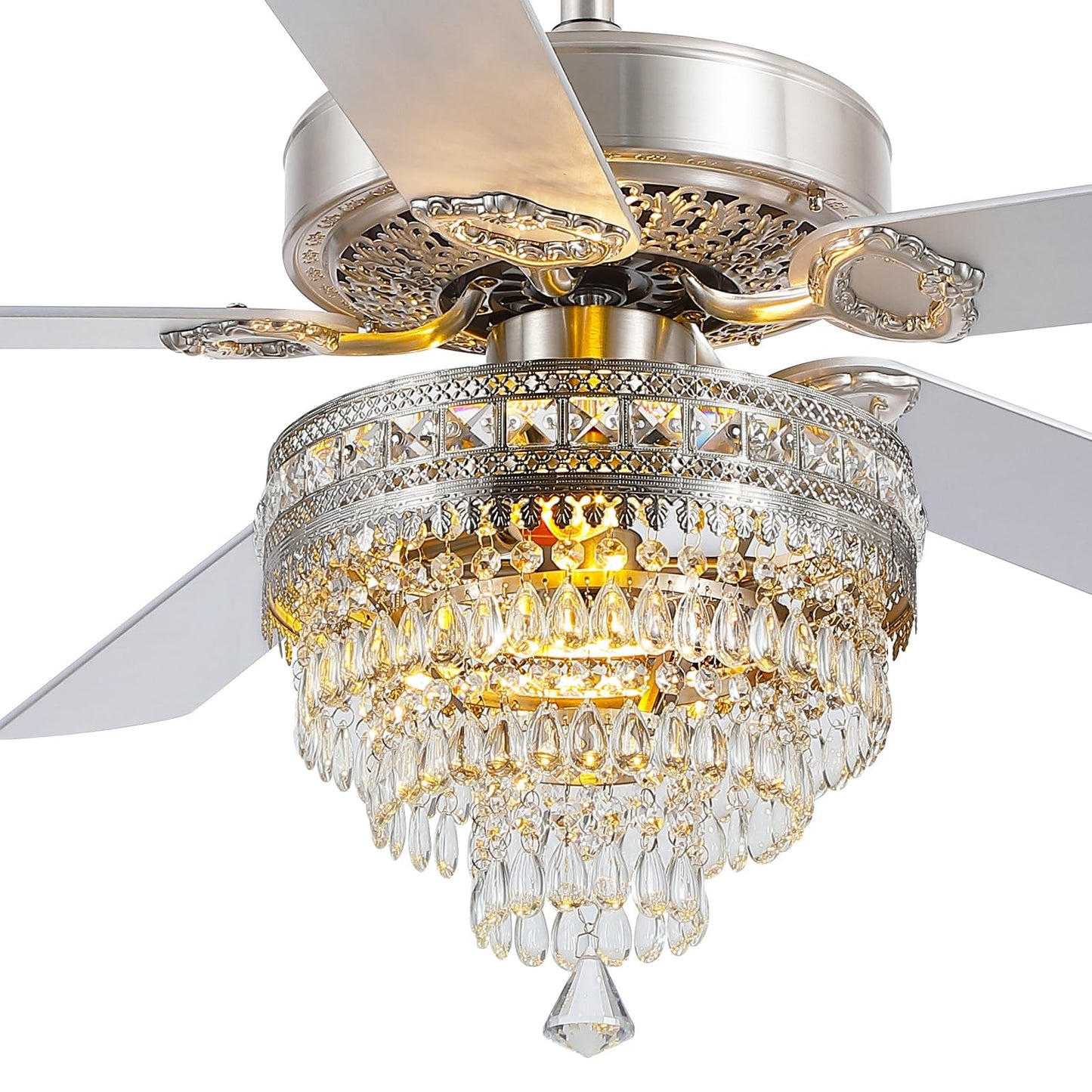 Kviflon  52/ 62 inch Crystal Ceiling Fan with Light