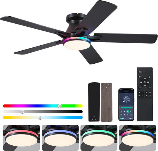 52 Inch Ceiling Fan with 5 Plywood Blades,Dual Blades