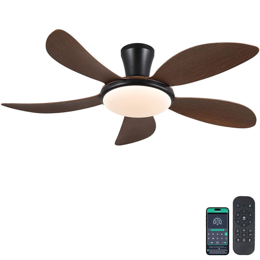 48 Inch Flush Mount Ceiling Fan with Light