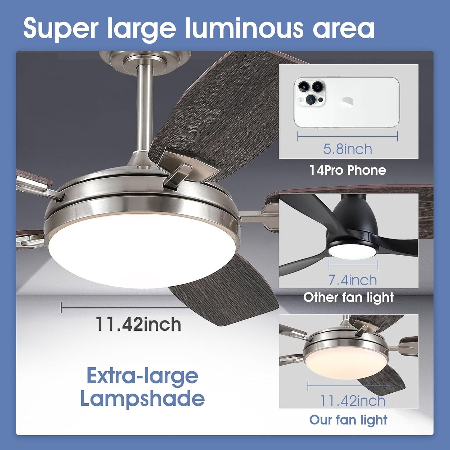 52 inch downrod Ceiling fan with Light