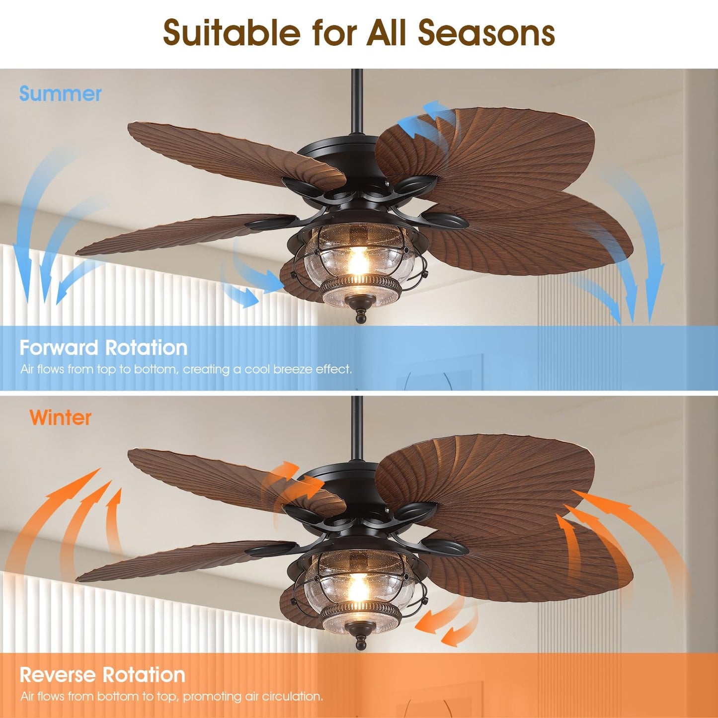 52 Inch Tropical Ceiling Fan