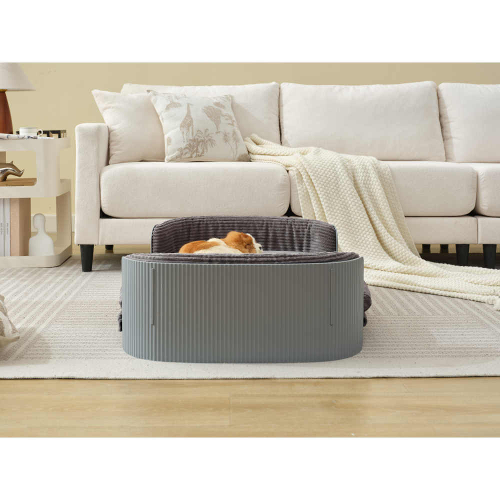 Bellura Pet - Scandinavian Style Grey Cat Couch Bed with Removable Mattress Cover for Large Animals, Indoor Cat Sofa in Elegant Design