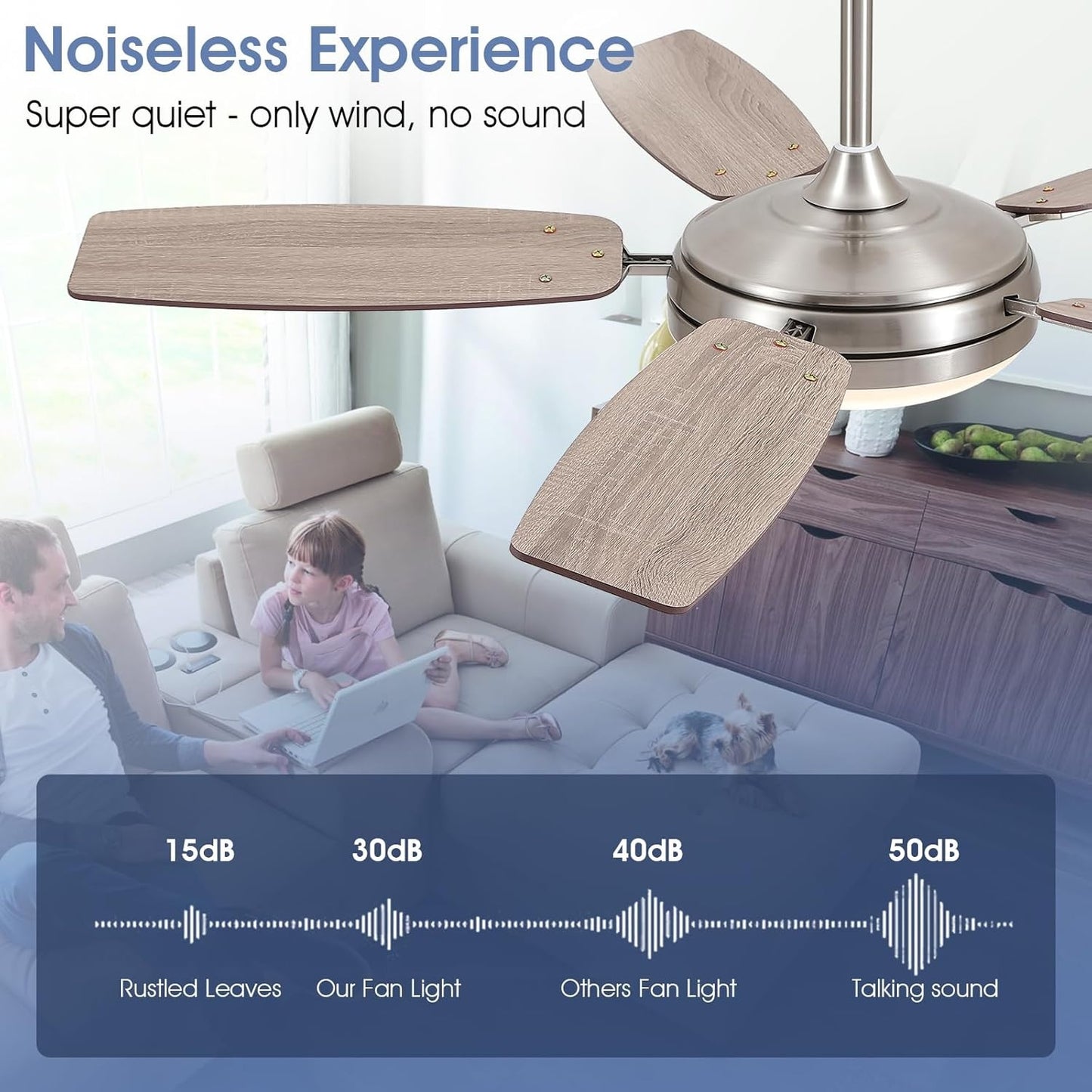 52 inch downrod Ceiling fan with Light