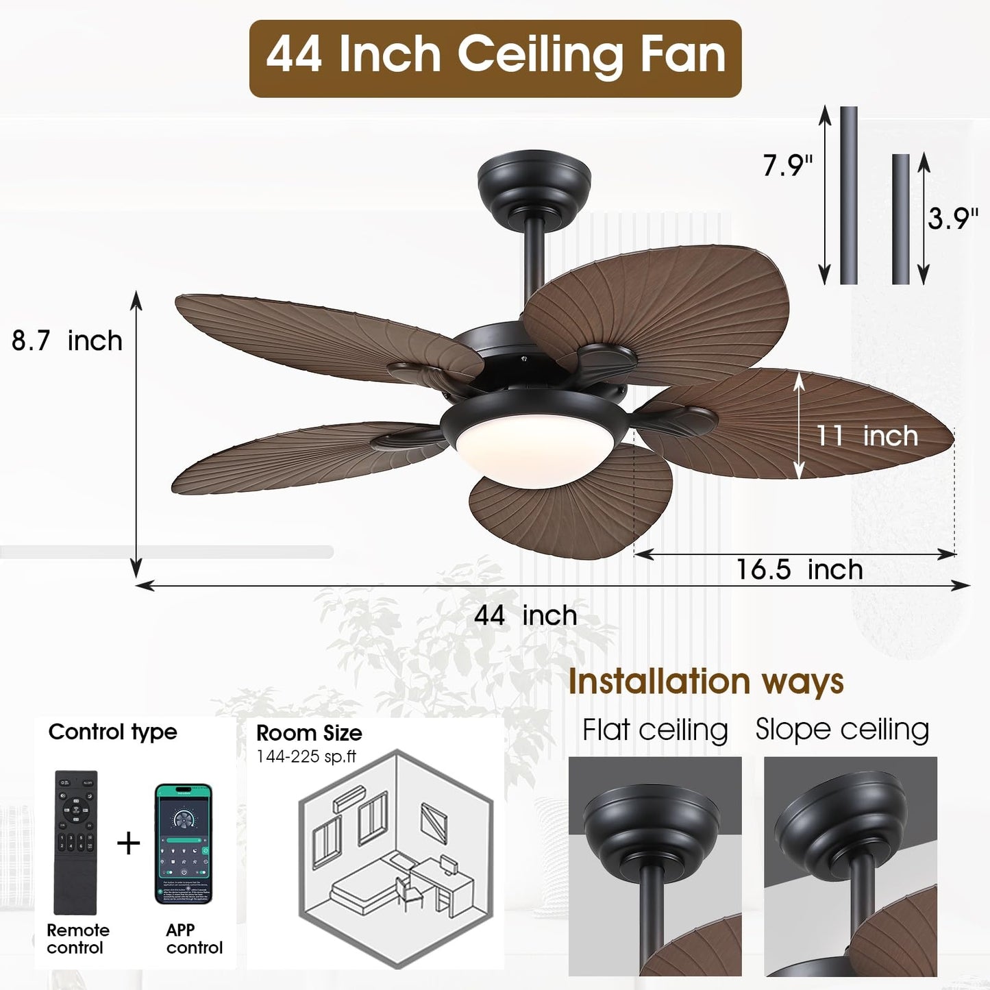 44 and 52 Inch ceiling Fan