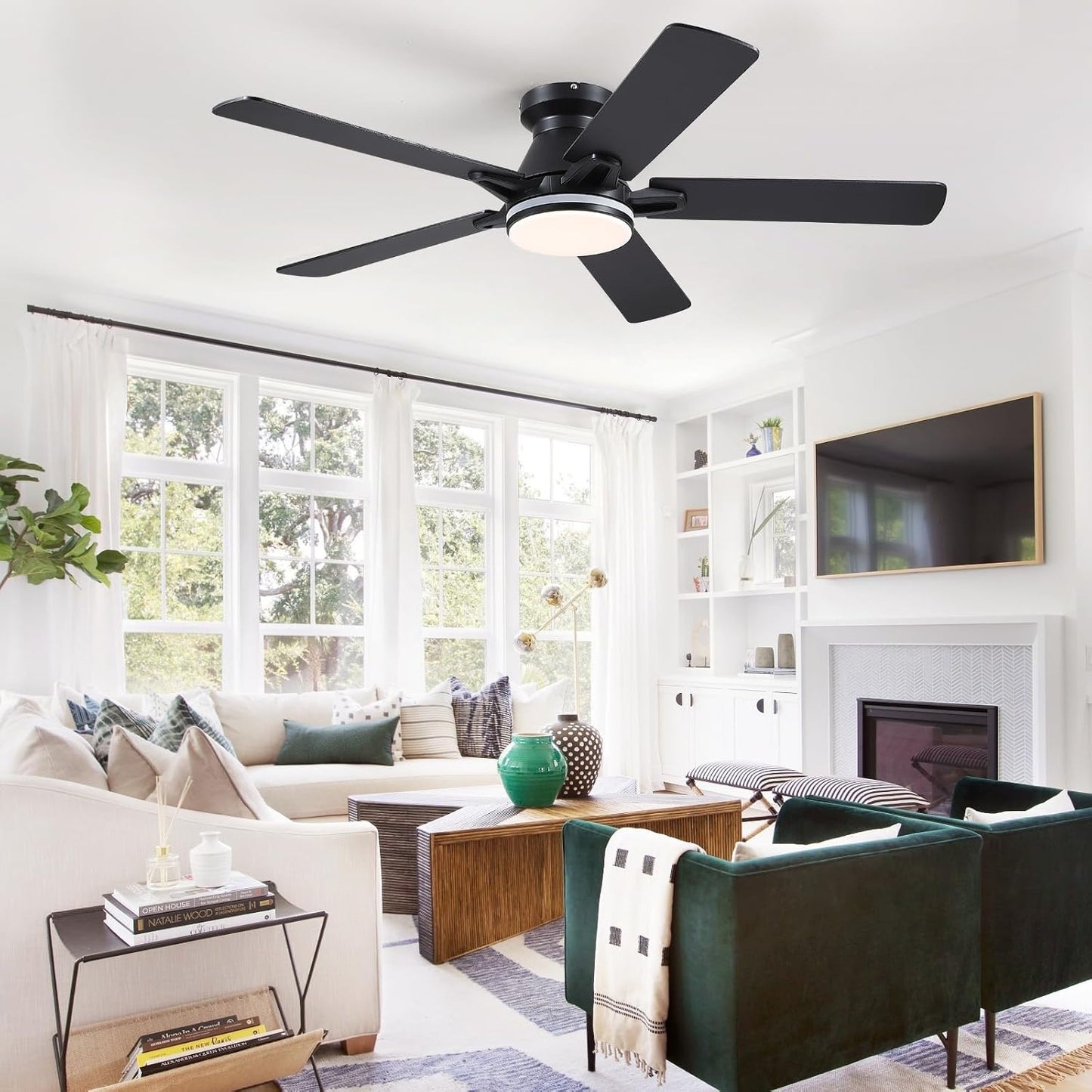 52 Inch Ceiling Fan with 5 Plywood Blades,Dual Blades