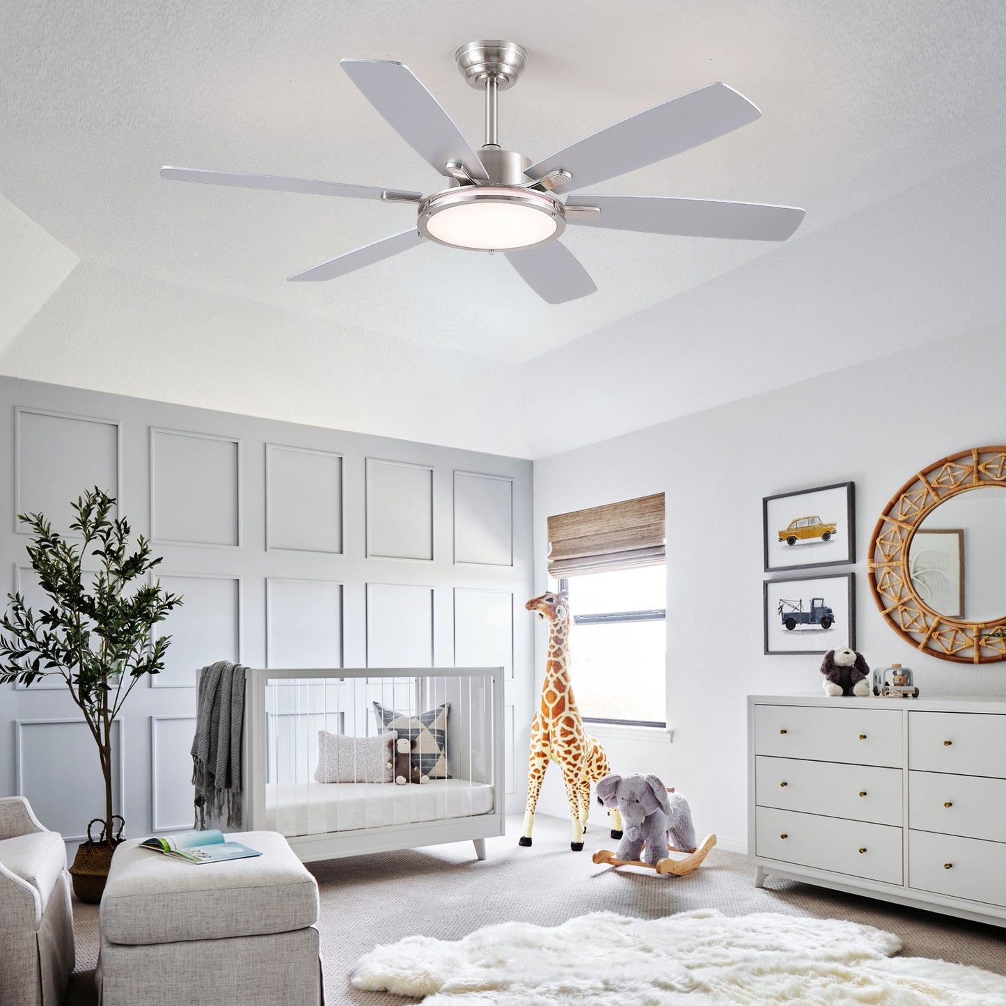 52" Flush Mount Ceiling Fan with 5 Blades