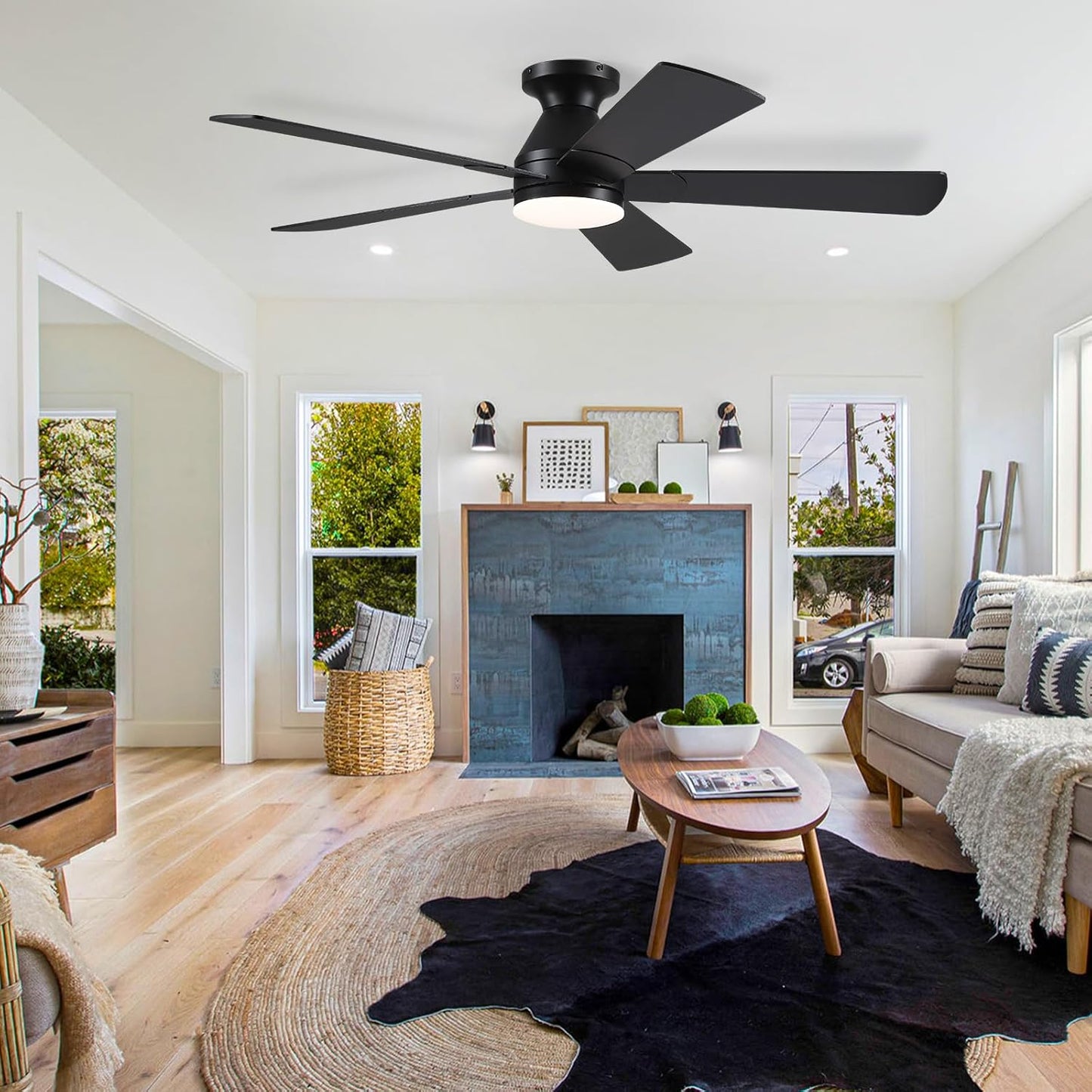 52 Inch Flush Mount Ceiling Fan with 8 Blades