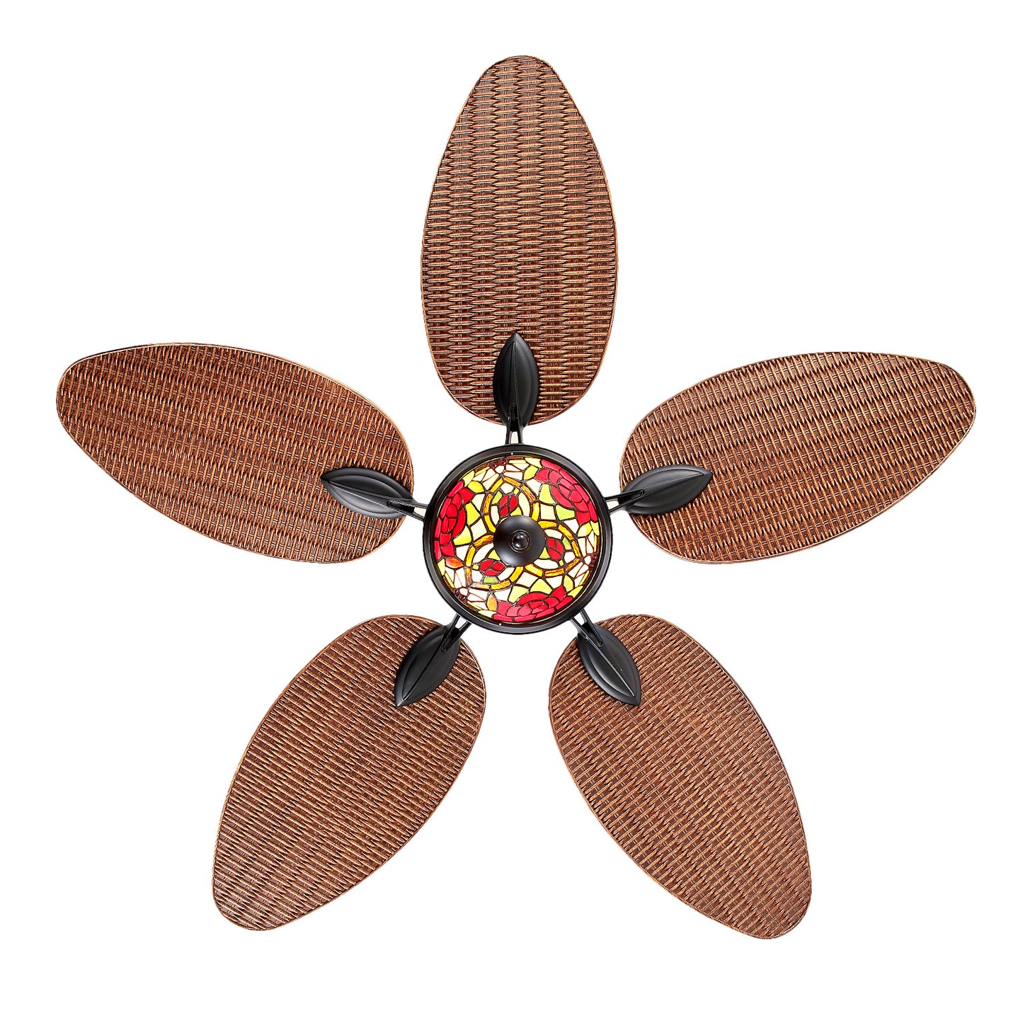50" Downrod Ceiling Fan with Brown Blades