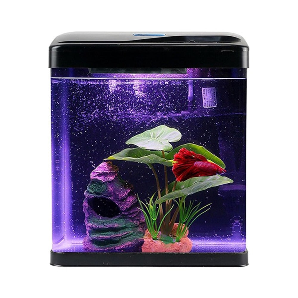Bellura Pet - 2 Gallon Self - Cleaning Fish Tank - Black
